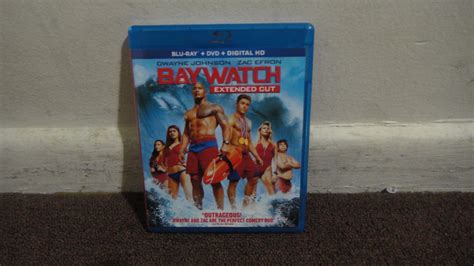 BAYWATCH Extended Cut 'MOVIE' '2017' BLU-RAY + DVD + Digital HD, Like New, Dwayne & Zac .. LOOK