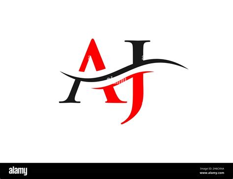 Water Wave AJ Logo Vector. Swoosh Letter AJ Logo Design for business and company identity Stock ...