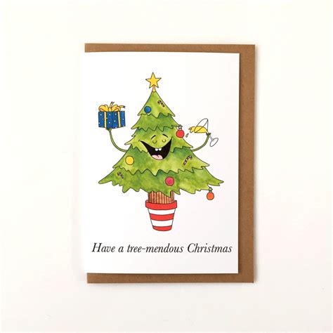 Have A Tree-mendous Christmas - Christmas Card - Greetings Card ...