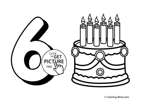 6 numbers coloring pages for kids, printable free digits coloring books Teddy Bear Coloring ...