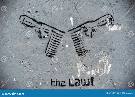 Gun Themed Graffiti editorial photo. Image of guns, crime - 47176991