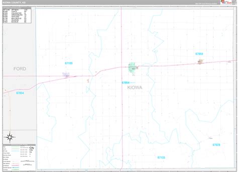 Kiowa County, KS Wall Map Premium Style by MarketMAPS - MapSales