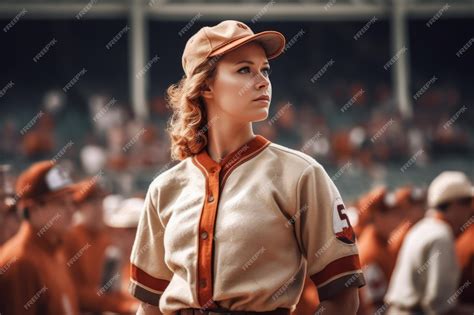 Premium AI Image | a female baseball player baseball uniform