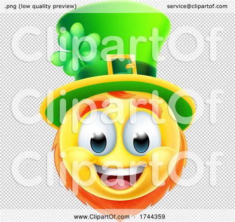 Leprechaun Emoticon Emoji Face Cartoon Icon by AtStockIllustration #1744359