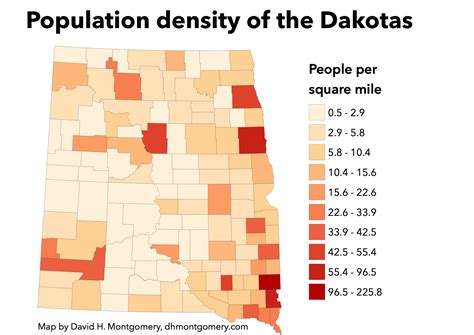 North Dakota Population Density Map - Map Of Usa And Mexico