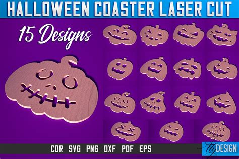 Halloween Coasters Laser Cut SVG Graphic by flydesignsvg · Creative Fabrica