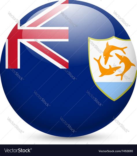 A badge in colours of anguilla flag Royalty Free Vector