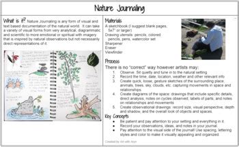 Art In Nature: Nature Journaling by Art with Aryn | TPT