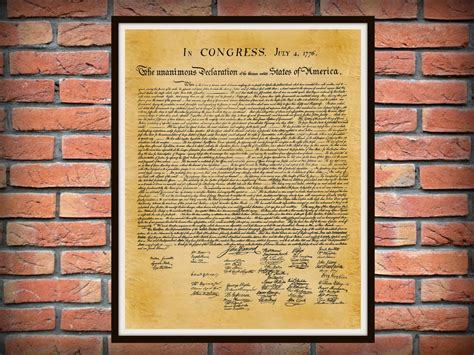 United States Declaration of Independence Document Reproduction - Historical American Document ...