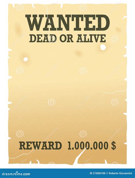 Wanted Dead Or Alive Poster Stock Vector - Illustration: 21808188