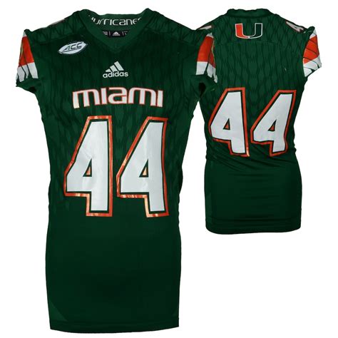 Fanatics Authentic Miami Hurricanes Game-Used Green #44 Adidas Football ...