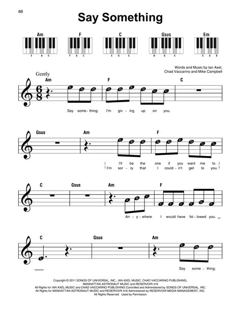 Say Something Piano Sheet Music Pdf : Free Sheet Music Say Something A ...