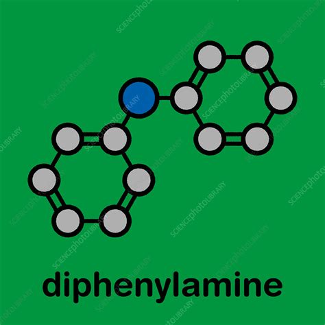 Diphenylamine antioxidant molecule, illustration - Stock Image - F028/2592 - Science Photo Library