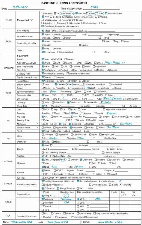 Printable Nursing Assessment Cheat Sheet