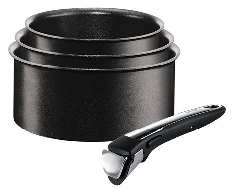 Tefal Ingenio Non-stick Induction Saucepan Set, 4 Pieces - Black ...