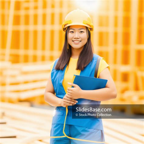 Asian Construction Inspector Woman Stock Photo | Slidesbase