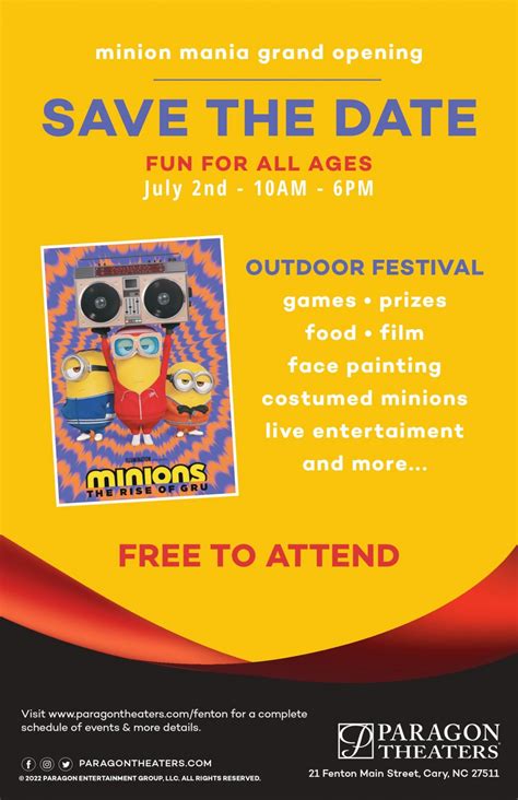 Paragon Theaters Fenton Grand Opening MINION MANIA Event - Cary Magazine