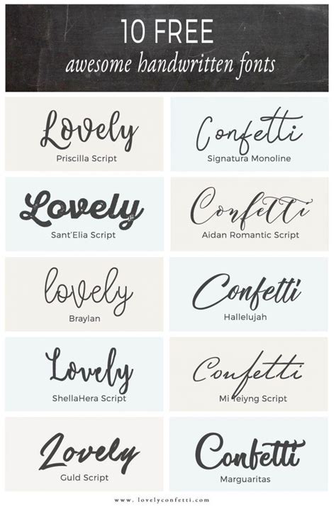 10 free awesome handwritten fonts - LovelyConfetti