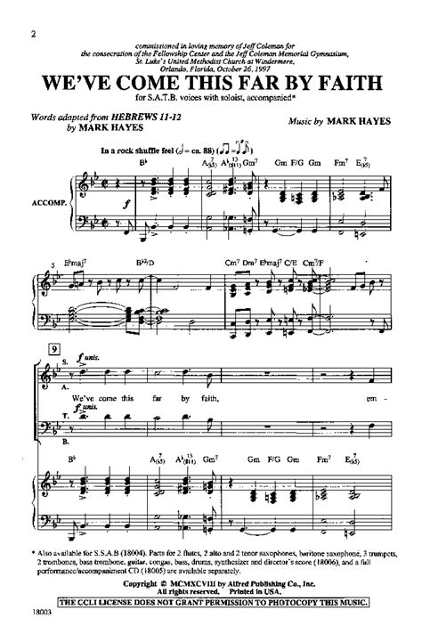 We've Come This Far by Faith (SATB ) by HAYE | J.W. Pepper Sheet Music