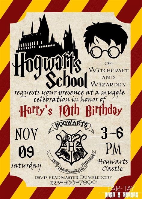 DIY Harry Potter Party - Party Like a Cherry | Harry potter invitations, Harry potter birthday ...