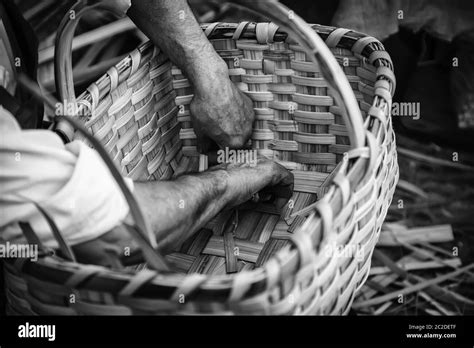 Making wicker baskets, detail of traditional craft Stock Photo - Alamy