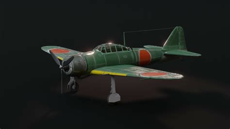 ArtStation - Mitsubishi A6M2 Zero 3D model | Resources