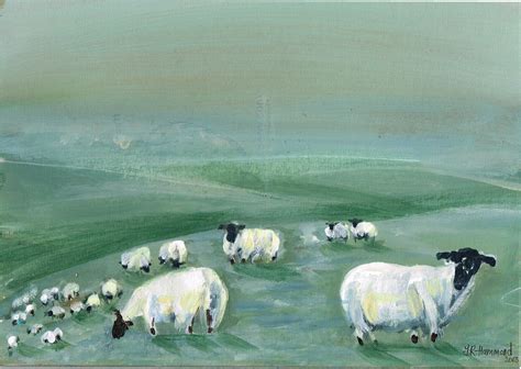 At Night I Dream of Acrylic Sheep Painting - Six (sold) – Smart Deco Style