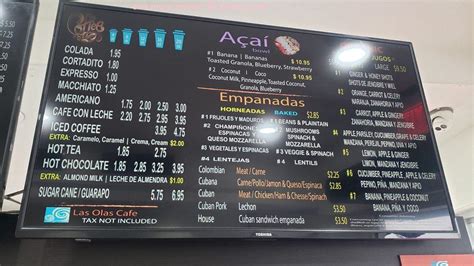 Menu at Las Olas Cafe, Miami Beach, 644 6th St