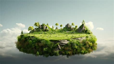 Premium AI Image | 3d Landscape of Nature