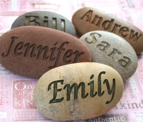 Customized Name Stone - Hand engraved name or word stones by SJ-Engrav ...