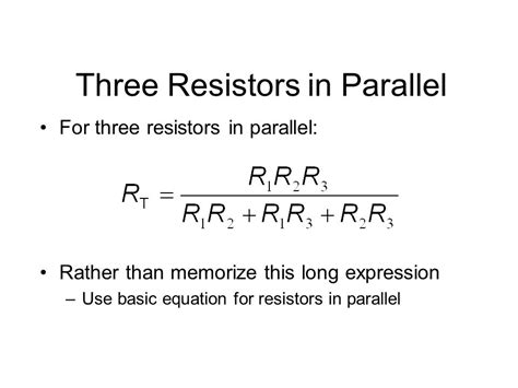 Three Resistors In Parallel Formula