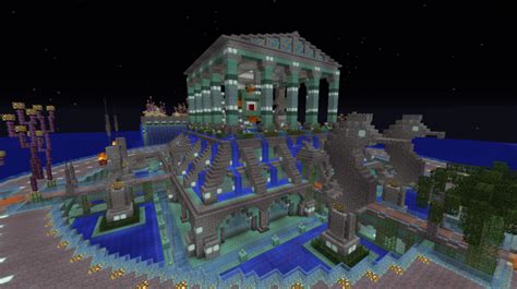 Atlantis Temple of the Guardian & Guardian Farm Minecraft Map