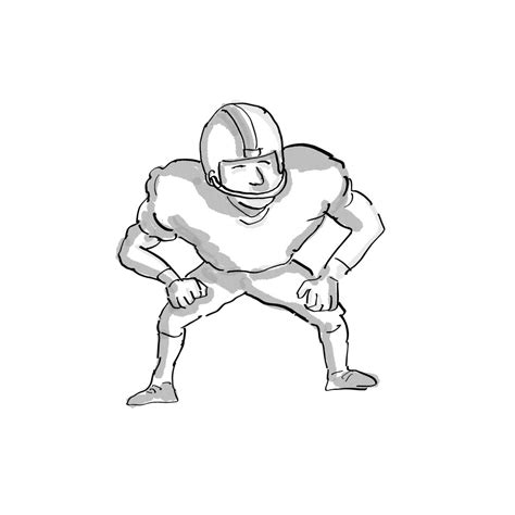 American Football Player Cartoon Black and White :: Behance