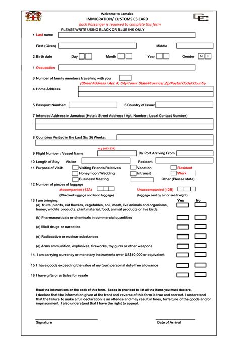 Jamaica C5 Immigration Form: Complete Guide - Green Apples Store