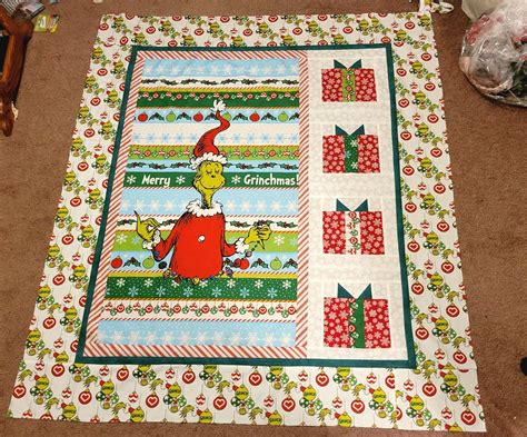 2022 grinch panel quilt in 2022 | Quilts, Panel quilts, Kids rugs