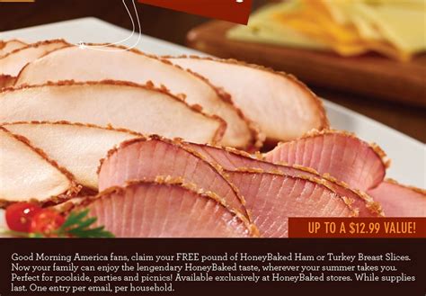 Free Honey Baked Ham or Turkey Breast Slices At Honey Baked Stores ($12 ...