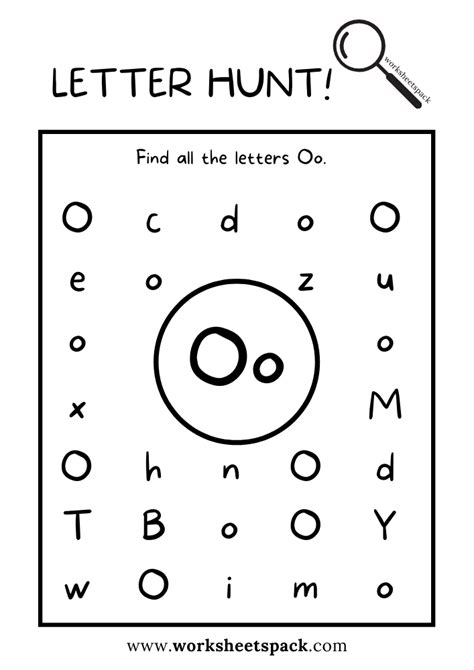 Find the Letter O Worksheet, Alphabet O Hunt Activity Free Printable ...