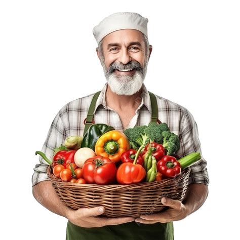 Farmer With Vegetables In Basket, Farmer, Worker, Farm PNG Transparent ...