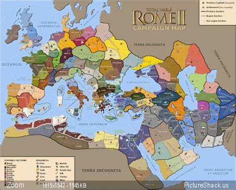 Rome II Campaign Map (Settlements, Resources, Wonders, Factions..etc)