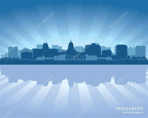 Madison, Wisconsin skyline city silhouette — Stock Vector ...