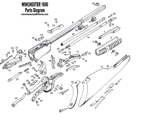 .Parts Diagram - Winchester 1890 Original and Reproduction Firearm Gun ...