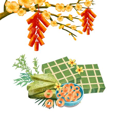 Vietnamese Lunar New Year Celebration Food, Vietnam, New Year, Food PNG Transparent Clipart ...