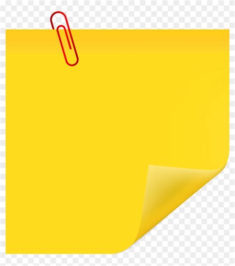 Sticky Note With Paperclip Png Clip Art - Post It With Paperclip Clip Art - Free Transparent PNG ...