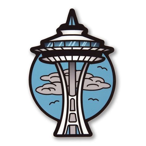 Space Needle Sticker Seattle Space Needle Sticker, Seattle Sticker, Washington Sticker, Seattle ...