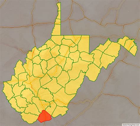 Map of Mercer County, West Virginia - Địa Ốc Thông Thái