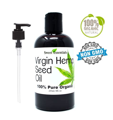 100% Pure Organic Hemp Seed Oil | Unrefined / Virgin | Canadian | Food ...