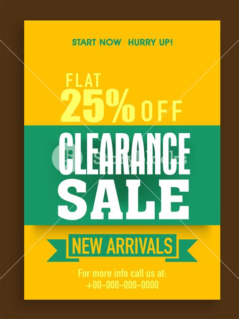 Clearance Sale poster banner or flyer design with flat 25% discount ...