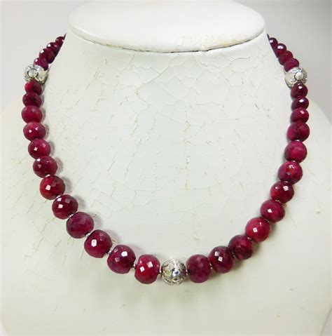 Colleen Lopez Faceted Ruby & Sterling Bead Necklace