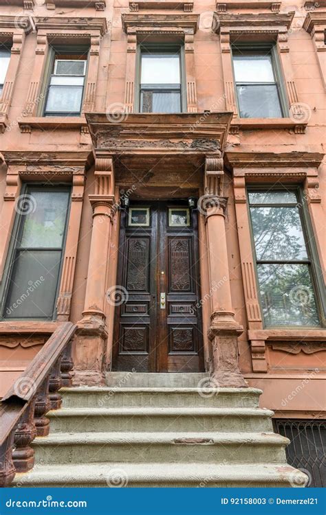 Harlem Brownstones - New York City Stock Image - Image of real, facade: 92158003