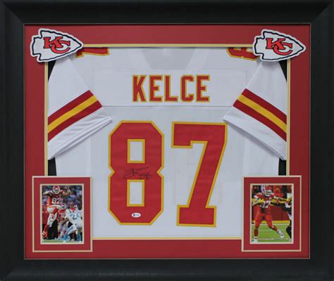 Travis Kelce Authentic Signed White Pro Style Framed Jersey BAS ...